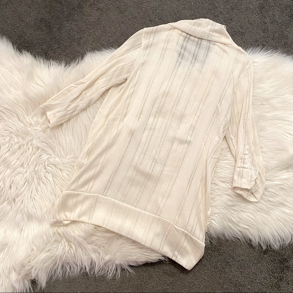 Cream open-front draped cardigan - Picture 4 of 5